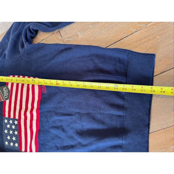 NWT Chaps American Flag Sweater In Navy Men’s Size Large - Picture 7 of 8